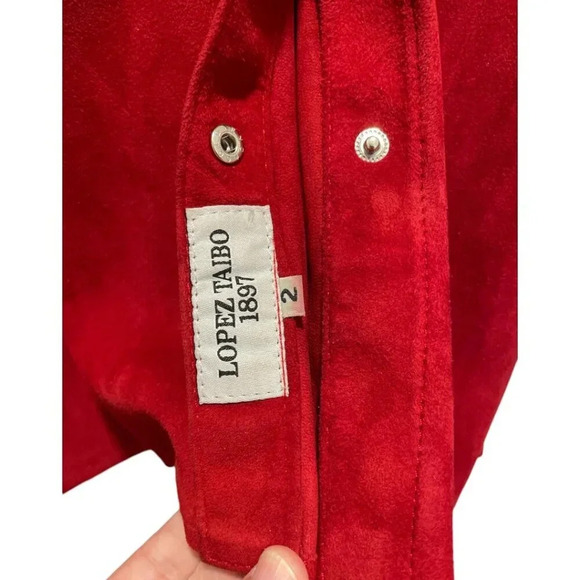 Lopez Taibo Argentinian Handmade Leather Suede Shirt Jacket with Sash Belt, S/M - Picture 6 of 13